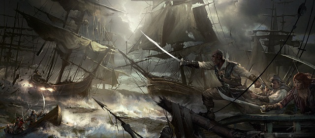 морской бой пиратов